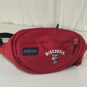 Jansport Fifth Ave Uni Of Wisconsin Badgers Red Fanny Pack Bucky Badger